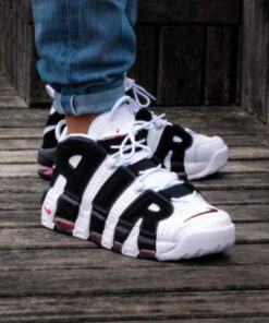 Baskets Sport pour Hommes Mode Sneakers – Noir/Blanc/Rouge- (AIR-More 3)