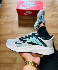 Baskets Sport Pour Hommes Mode Sneakers –  Nike Quest – Gris Clair/Blanc