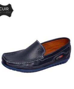 Mocassin Pour Hommes haute finition et haute qualité -100% Cuir- Bleu (370)