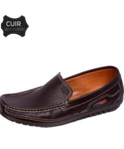Mocassin Pour Hommes haute finition et haute qualité -100% Cuir- Marron (370)