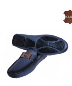 Mocassin Pour Hommes haute finition et haute qualité -100% Cuir- Gris (H003/C)