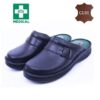 Sabot Médical pour hommes confortable,100% cuir véritable,confort,100% Médicale Noir (32)