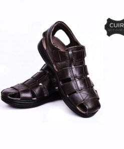 Sandale en vrai CUIR – Confort – Marron(036)
