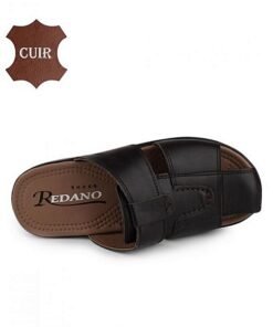 Sandale en vrai CUIR – Confort – Noir(077)